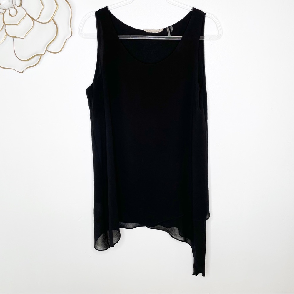 Soft Surroundings Celine black chiffon tunic top